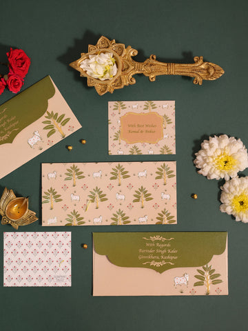 Pichwai Theme Envelope & Tag Combo