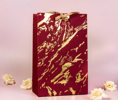 Marble Theme Gold Foiled Gift Bags Small- Navy Blue