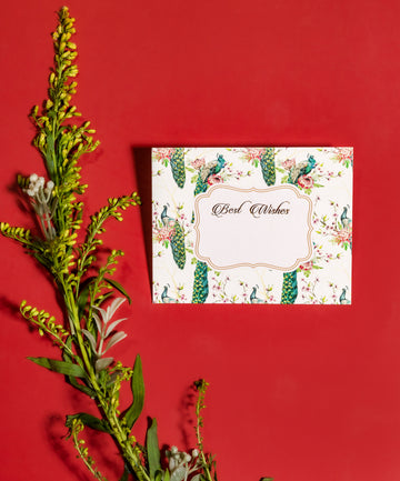 Peacock Design Flat Gift Tag