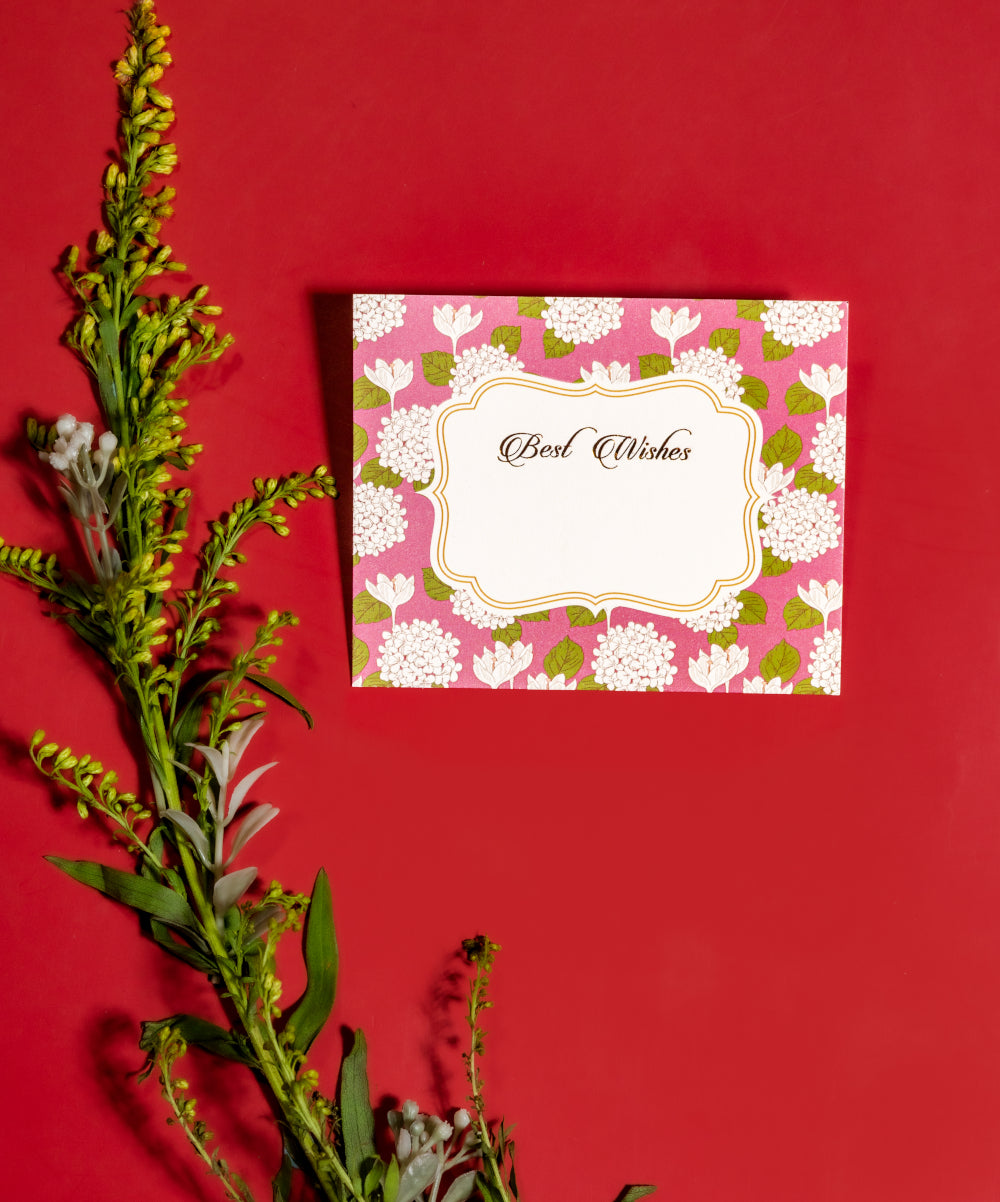 Pink Hydrangea Design Flat Gift Tag