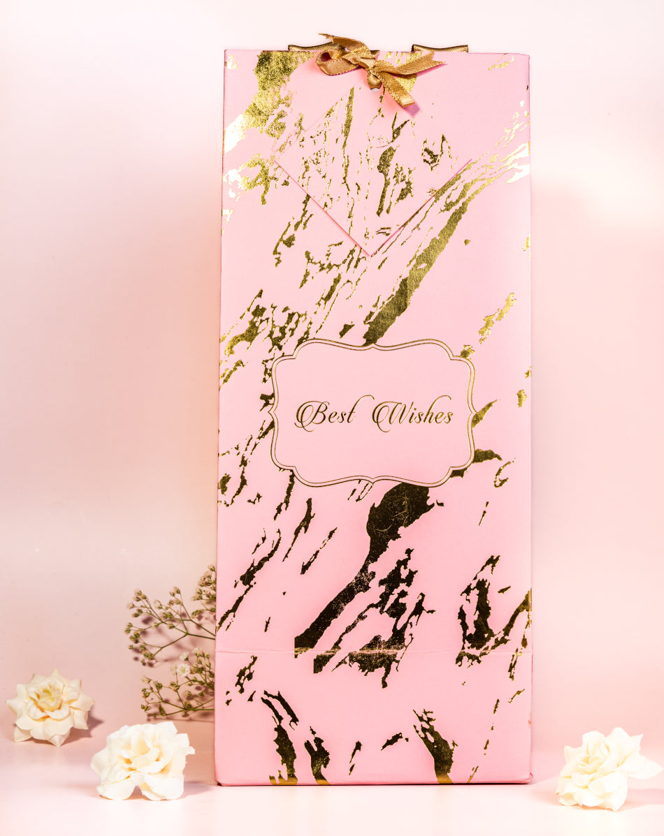 Marble Theme Wine/Bottle Bags- Navy Blue