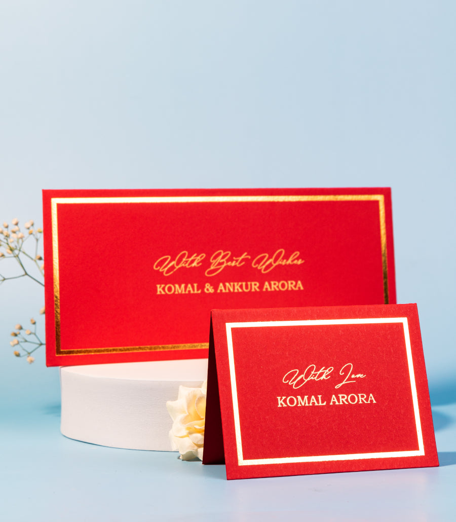 Tag Envelope Personalized Envelope & Folded Tag With Gold Foiled Border Combo ...