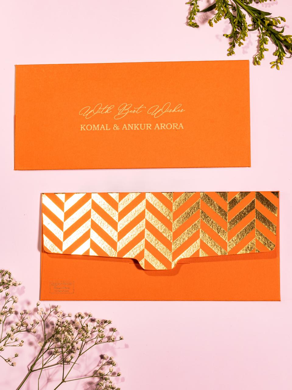 Chevron Theme Gold Foiled Money Envelopes