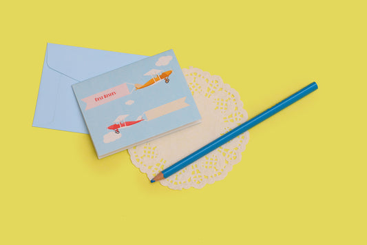 Airplane Design Folded Gift Tags