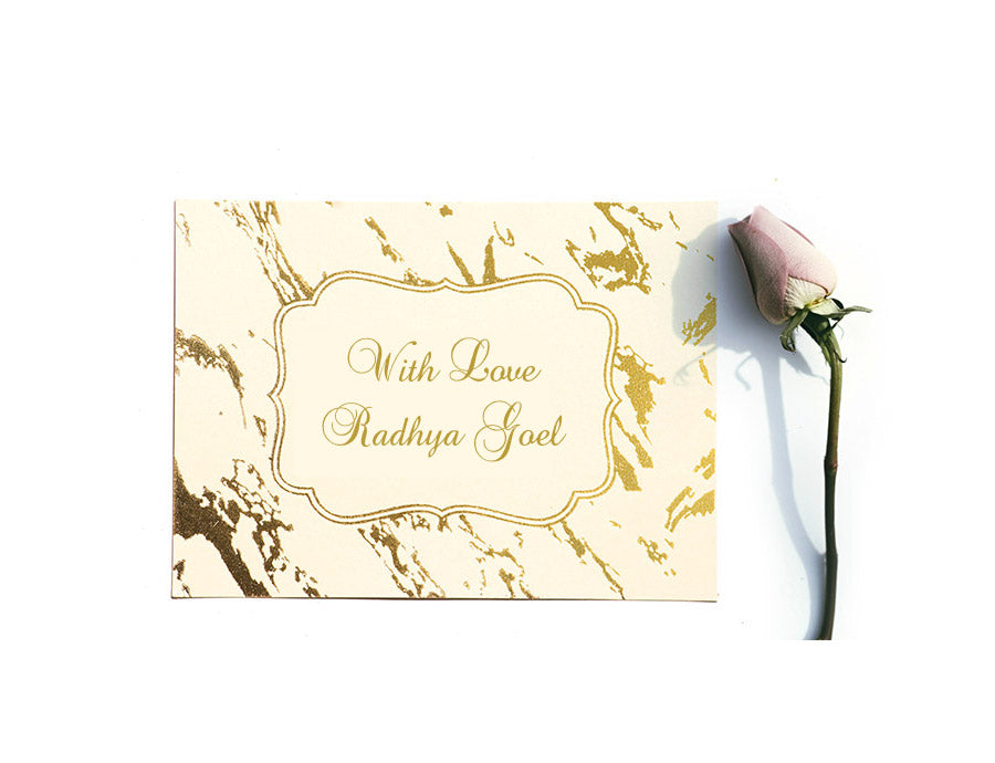 Marble Theme Gold Foiled Flat Gift Tags