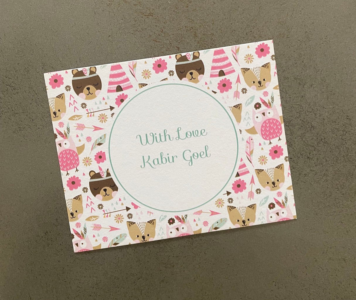 Boho Bear Design Flat Gift Tags
