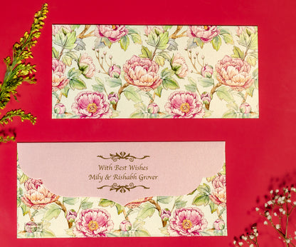Chinese Floral Design Envelope & Tag Combo