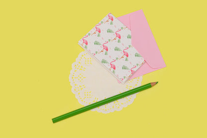 Flamingo Design Folded Gift Tags