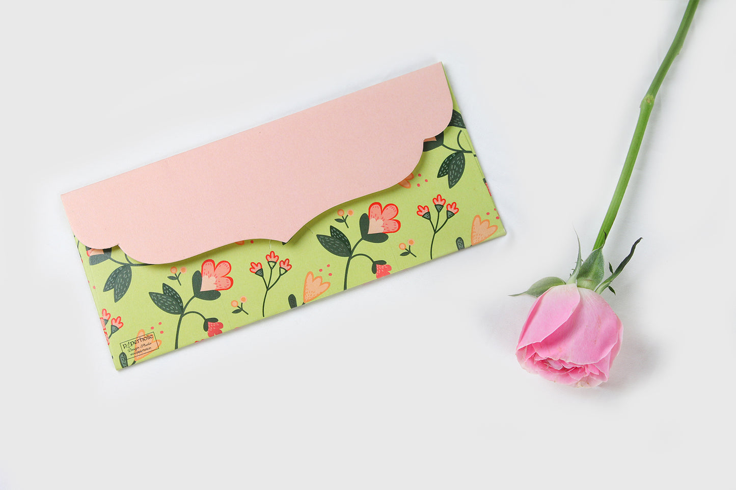 Green Floral Design Money/Shagun Envelopes