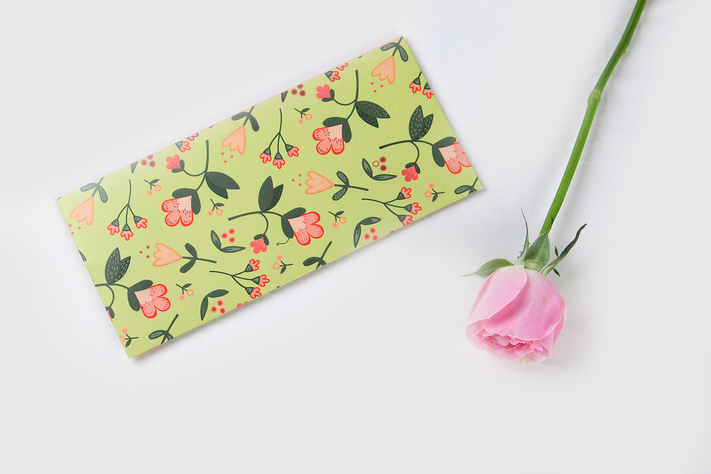 Green Floral Design Money/Shagun Envelopes