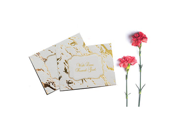 Marble Theme Gold Foiled Flat Gift Tags