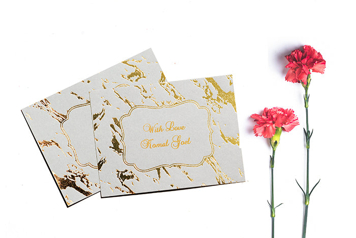 Marble Theme Gold Foiled Flat Gift Tags