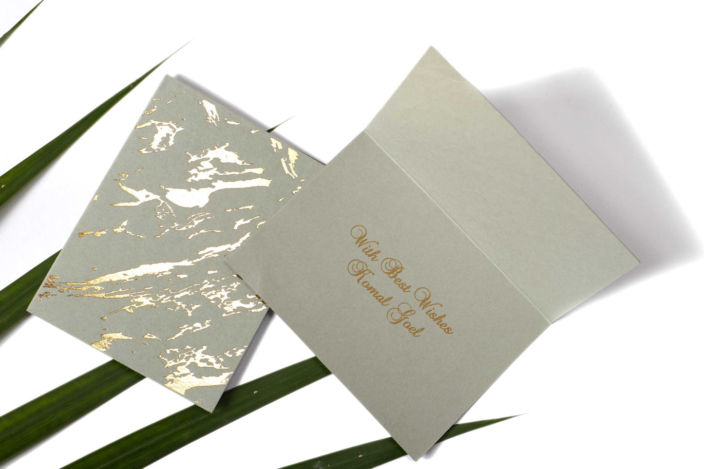 Marble Theme Gold Foiled Folded Gift Tags