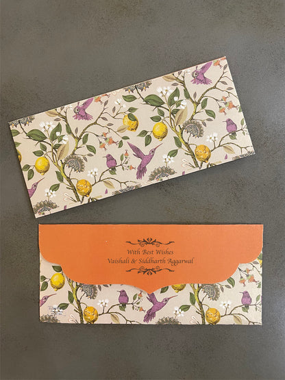Birds & Lemon Design Money/Shagun Envelopes