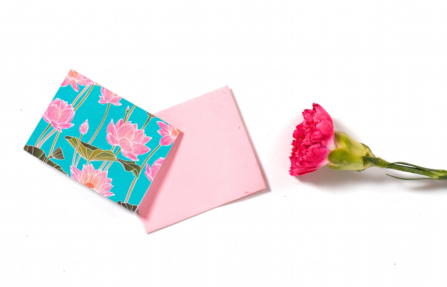 Blue Lotus Design Folded Gift Tags