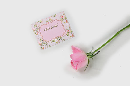 Peach Floral Design Flat Gift Tag