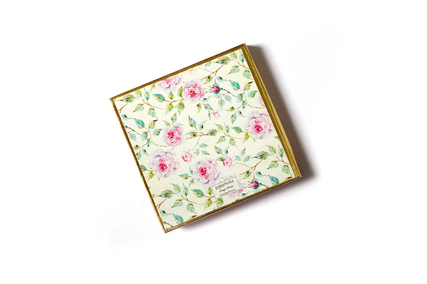 Powder White Floral Design Coin/Ginni Box