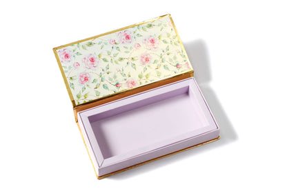 Powder White Floral Design Cash/Gaddi Box