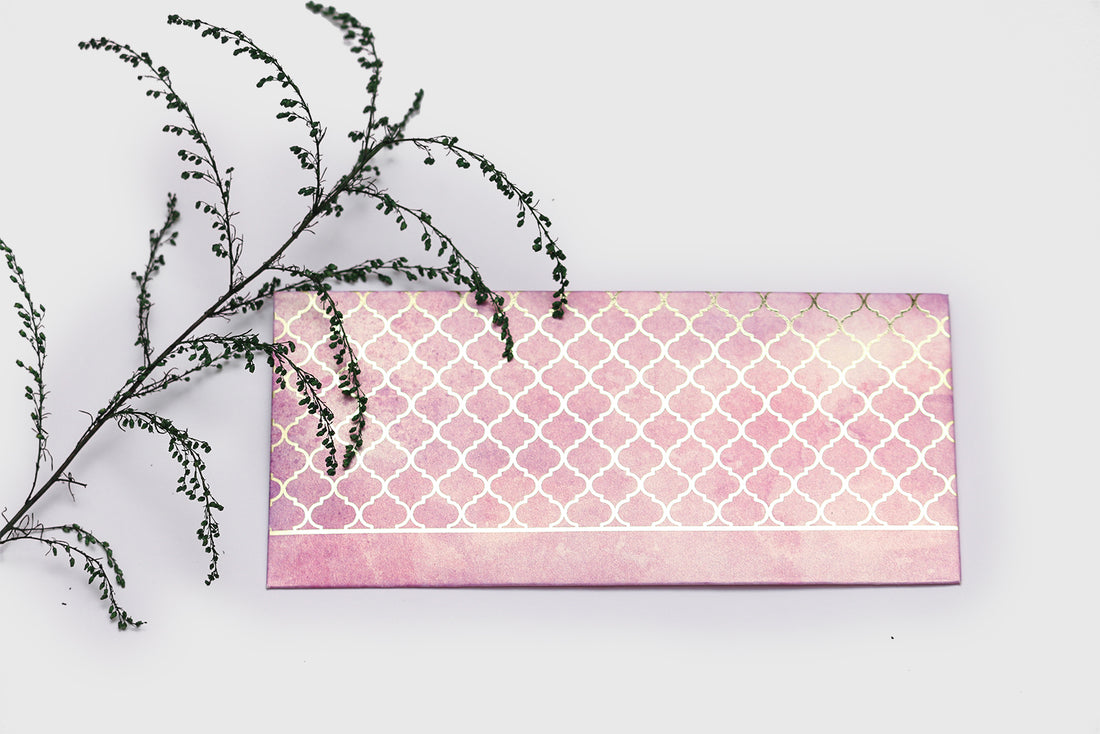 Watercolor Moroccan Design Gold Foiled Money Envelopes