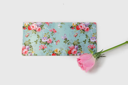 Sea Green Floral Design Envelope & Tag Combo