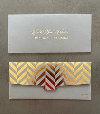 Chevron Theme Gold Foiled Money Envelopes