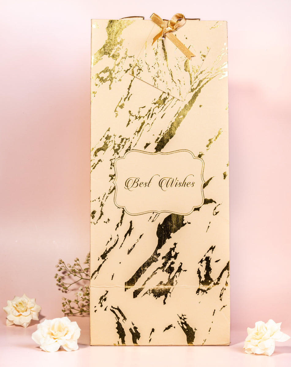 Marble Theme Wine/Bottle Bags- Light Pink